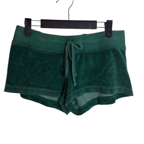 Hard Tail Forest Green Terrycloth Y2K Short Shorts - Picture 1 of 5